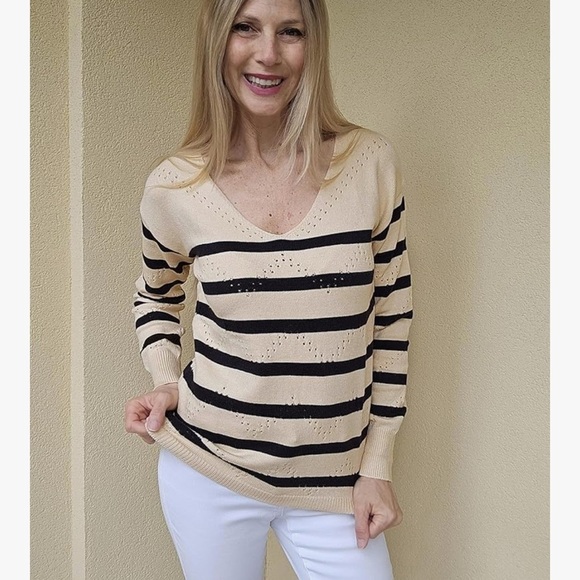 New Zeagoo Women’s Striped Sweater Size XL - Picture 2 of 4